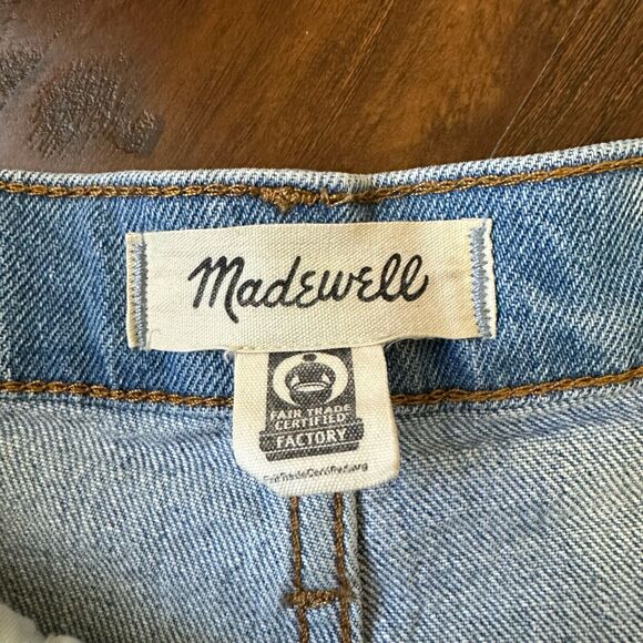 MADEWELL The Perfect Jean Shorts Blue Denim High Rise Distressed - Picture 7 of 11